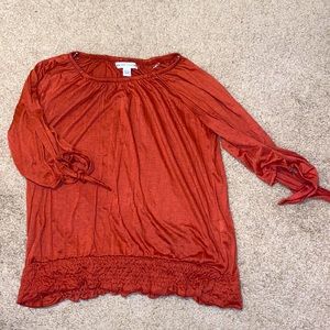 Orange off shoulder blouse